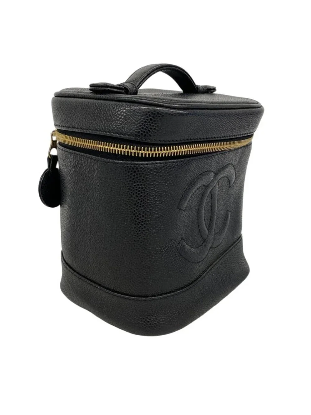 Chanel Vanity Bag Caviar Leather Black Gold